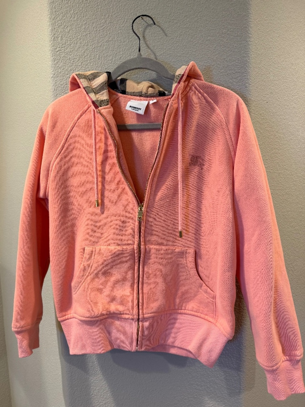 Women's Full Zip Hoodie with Nova Check Hood  **Shrunk to a Medium